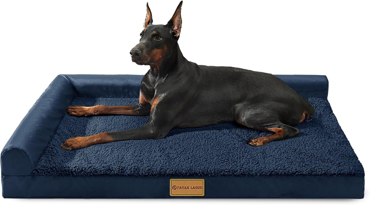 Patas Lague Orthopedic Large Dog Bed Washable Pet Sofa Bed 36''X24'' Black
