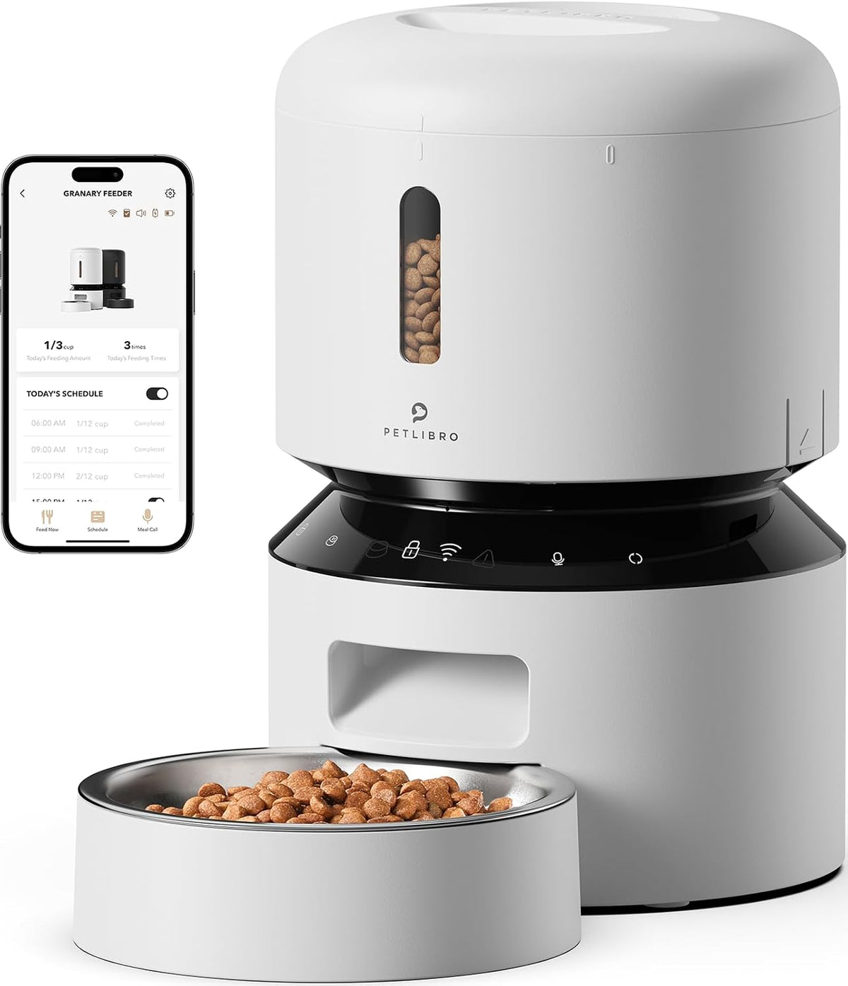 PETLIBRO Automatic Dog Feeder with Camera, Auto Cat Food Dispenser Slow Feeders Dogs Bowl, 1080P HD Video with Night Vision, 5G WiFi with 2-Way Audio, Stainless Steel Slow Food Tray for Small Dogs