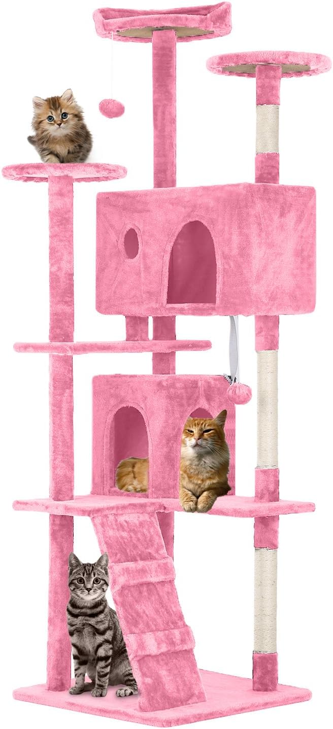 FDW | 54" Cat Tree Tower | Dark Gray | Multi-Level Indoor Activity Center