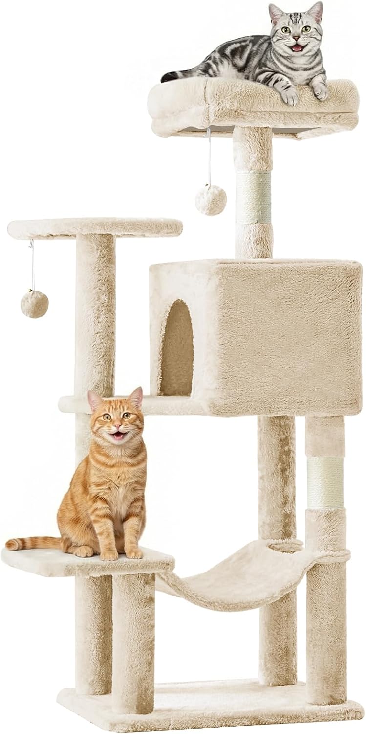 Sweetcrispy 44 Inch Cat Tree Tower for Indoor Cats and Kittens
