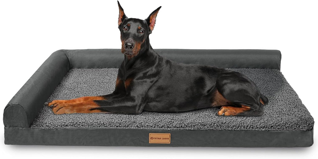 Patas Lague Orthopedic Large Dog Bed Washable Pet Sofa Bed 36''X24'' Black