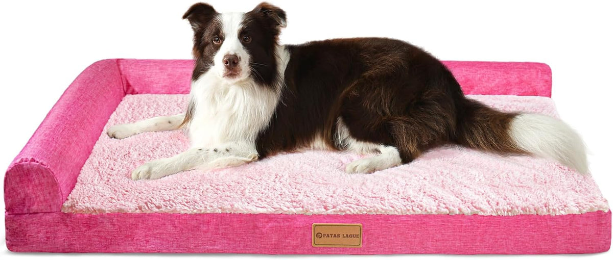Patas Lague Orthopedic Large Dog Bed Washable Pet Sofa Bed 36''X24'' Black
