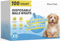 Wowflash 100 Count Dog Belly Bands for Male Dogs, Male Dog Diapers Disposable, Leakproof Dog Wraps with Wetness Indicator, Breathable Quick-Dry, Secure Fit for Doggy Puppy Training, Small
