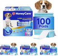 HONEY CARE All-Absorb, X-Large 28" x 34", 40 Count, Dog and Puppy Training Pads, Ultra Absorbent and Odor Eliminating, Leak-Proof 5-Layer Potty Training Pads with Quick-Dry Surface, Blue
