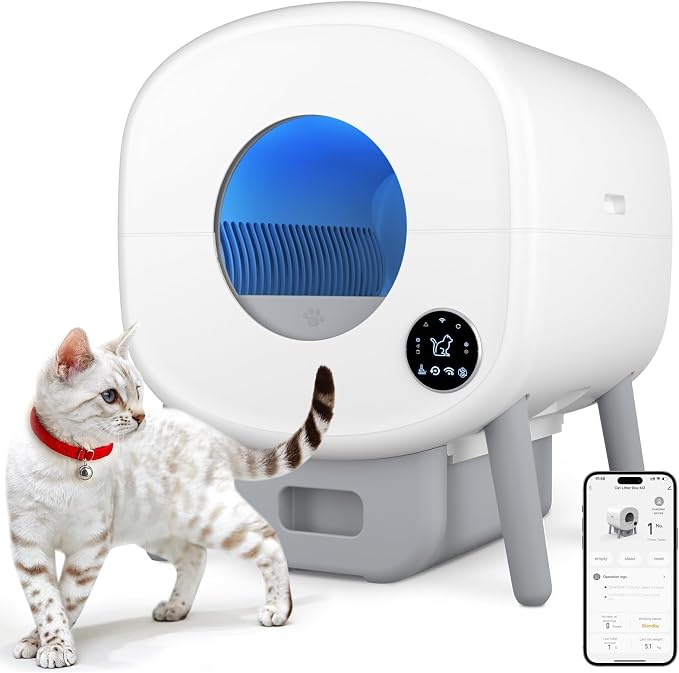 Cumrige Automatic Litter Box,Safety Sensor,App Control,95L Large Capacity