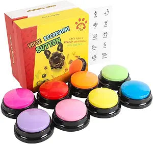 Act boldly Voice Recording Button 8 Colors, Dog Buttons for Communication Pet Training Buzzer, 30 Second Record & Playback, Funny Gift for Classroom Home Red Blue Orange Rose Purpe Green Yellow Pink