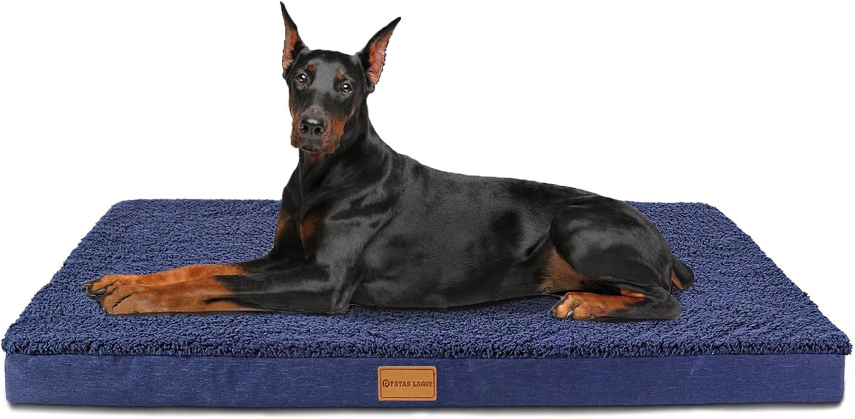Patas Lague Orthopedic Large Dog Bed Washable Pet Sofa Mat 48''X30'' Black