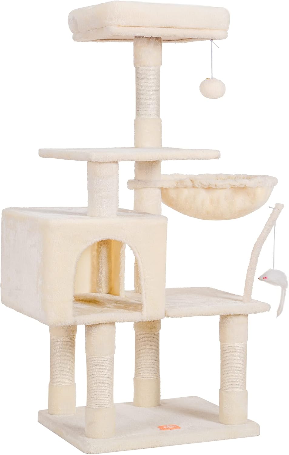 Heybly Cat Tree with Toy, 43.3 inch Cat Tower for Indoor Cats HCT004SG