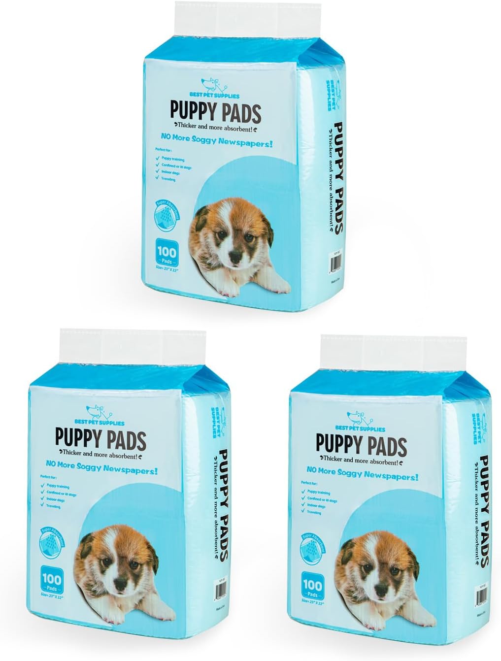 Best Pet Supplies Extra Large Dog Training Puppy Pee Pads - Blue, 100 Count