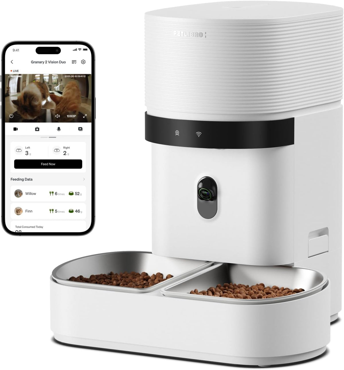 PETLIBRO Automatic Cat Feeder with Camera, Scale AI Smart Food Intake Track