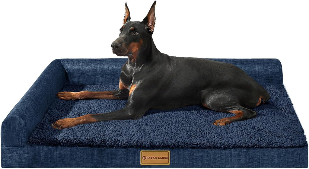 Patas Lague Orthopedic Large Dog Bed Washable Pet Sofa Bed 36''X24'' Black