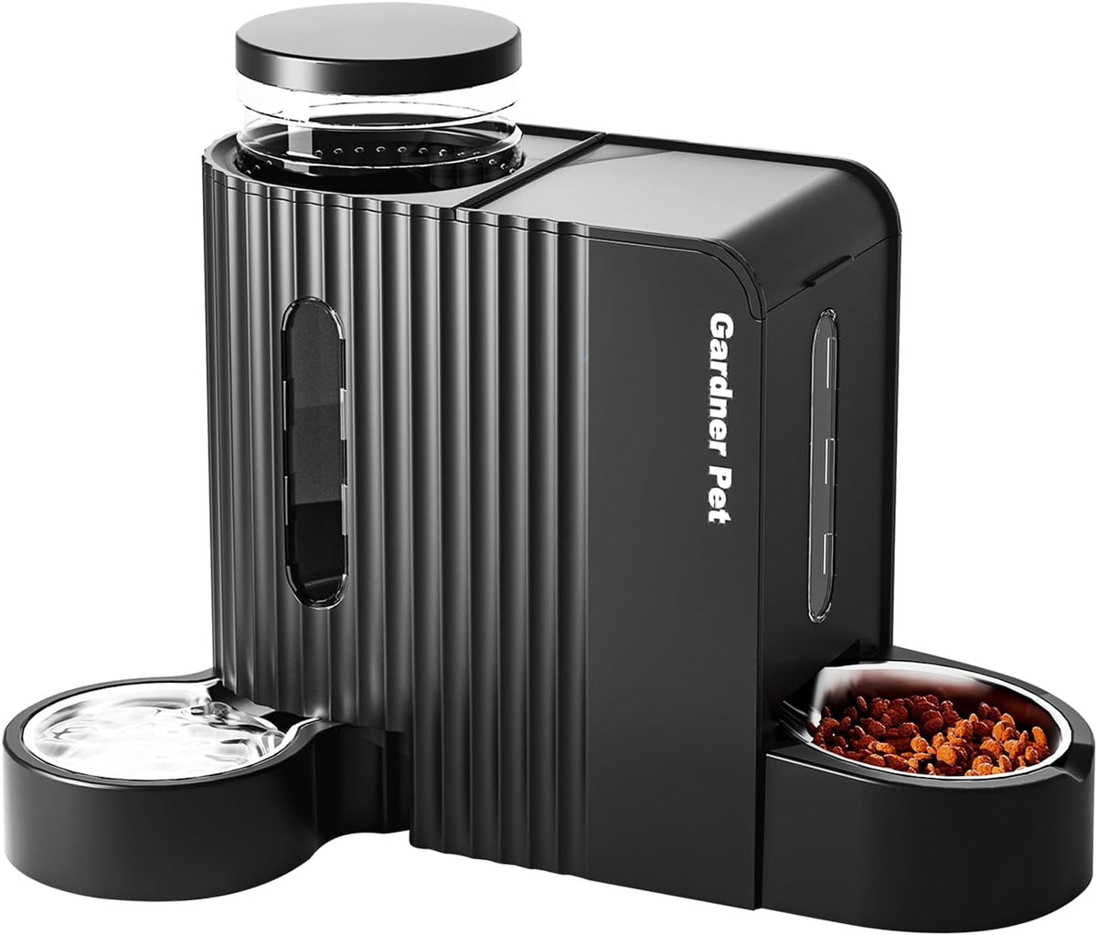 Gravity Automatic Cat Feeder, Water & Food Dispenser Set, Stainless Bowls
