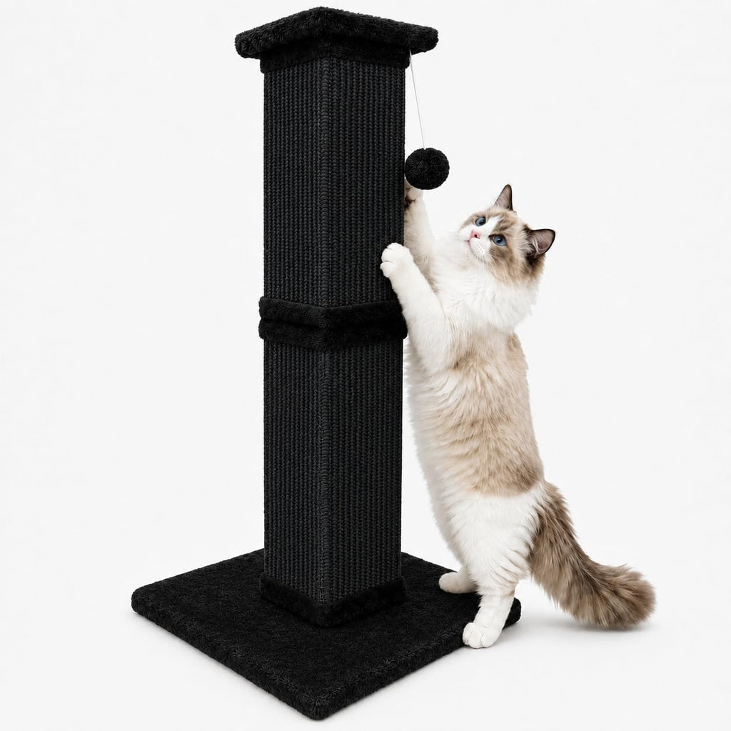 Cat Scratching Post for Indoor Cats, 32Inch Sisal Cat Scratcher, Beige