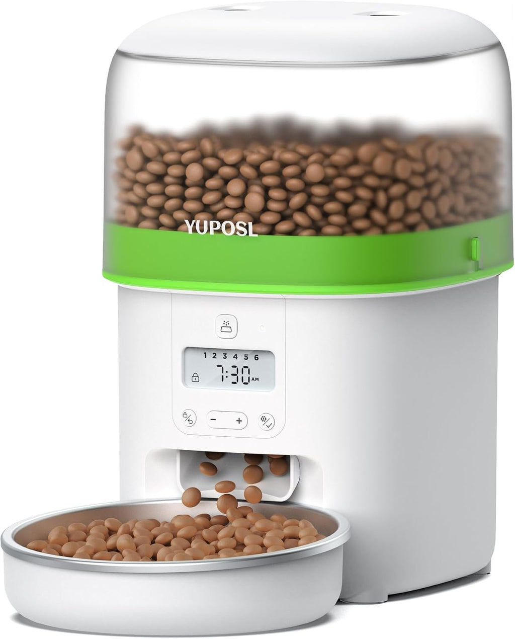 Automatic Cat Feeder, 3L Cat Food Dispenser with Anti-Jam Design, Over 180-day Battery Life, 1-6 Meals Per Day with Stainless Steel Cat Bowl, Keep Dry Food Fresh, Timed Pet Feeder Also for Small Dog