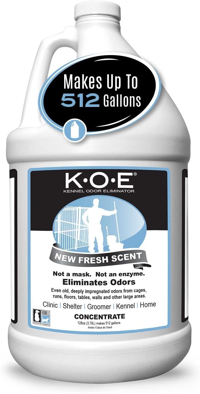 Odorcide K.O.E Kennel Odor Eliminator Concentrate, Fresh Scent, 16 oz - Non-Enzymatic Formula for Cages, Runs, Home and Kennel Use