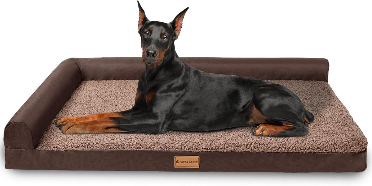 Patas Lague Orthopedic Large Dog Bed Washable Pet Sofa Bed 36''X24'' Black