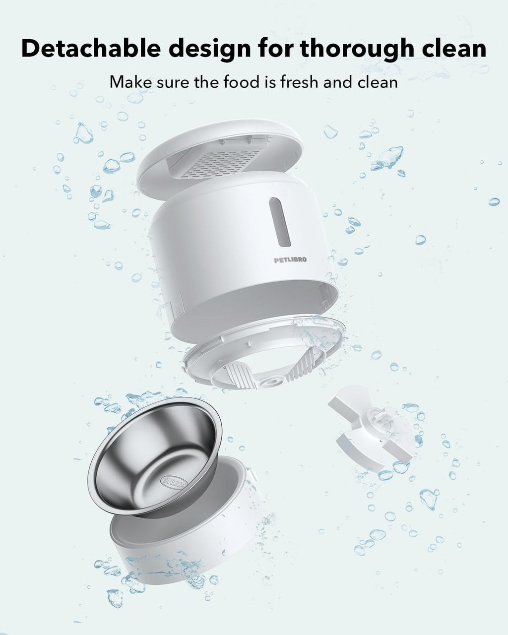 PETLIBRO Automatic Cat Feeder,Programmable Pet Food DISP. w/Freshness Prev.,Timed Portion Control,Voice Meal Call,Dual Power Supply,Feeding for Cats/Small Dogs White,3l-Basic No Cam&app (Pack of 6)