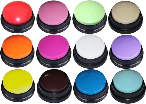 10 Color Voice Recording Button, Dog Buttons for Communication Pet Training Buzzer, 30 Second Record & Playback, Funny Gift for Study Office Home wtih Whire and Coffee