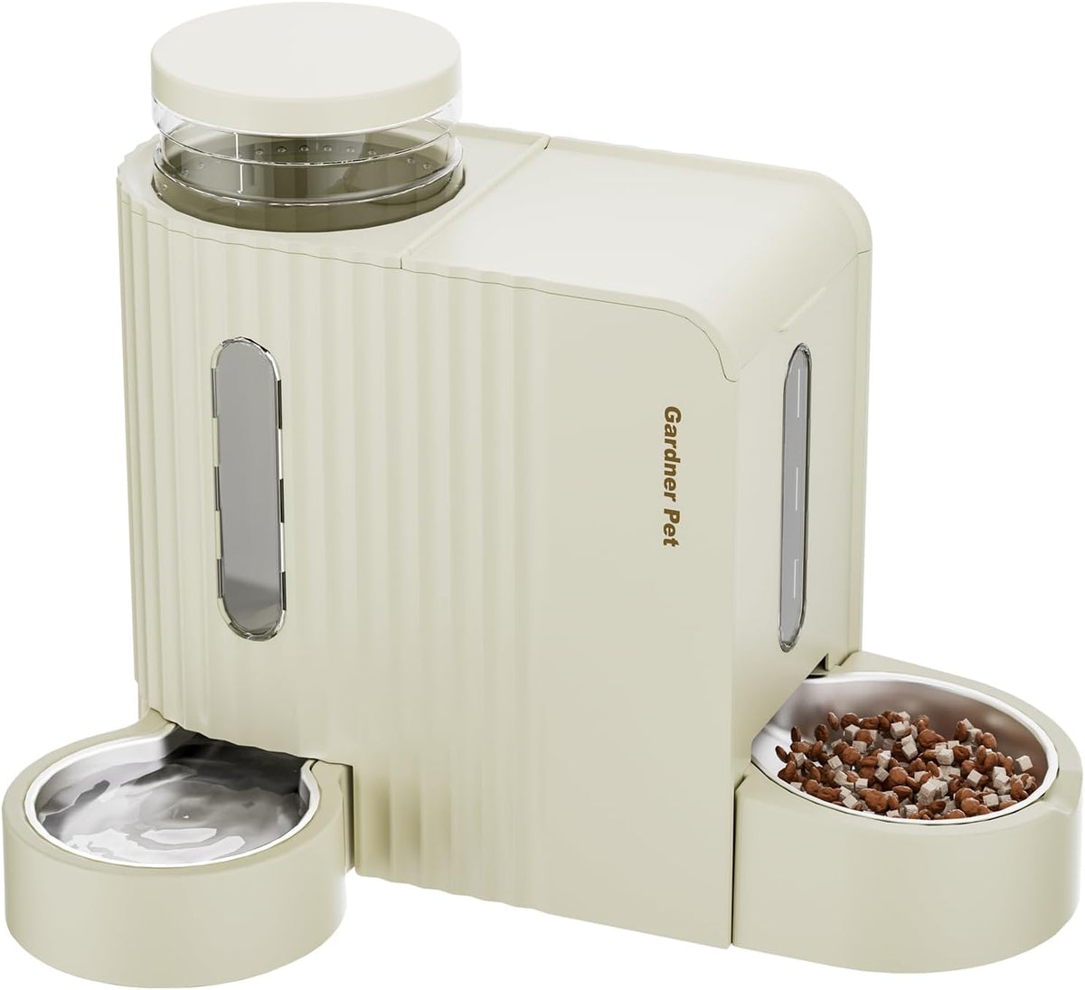 Gravity Automatic Cat Feeder, Water & Food Dispenser Set, Stainless Bowls