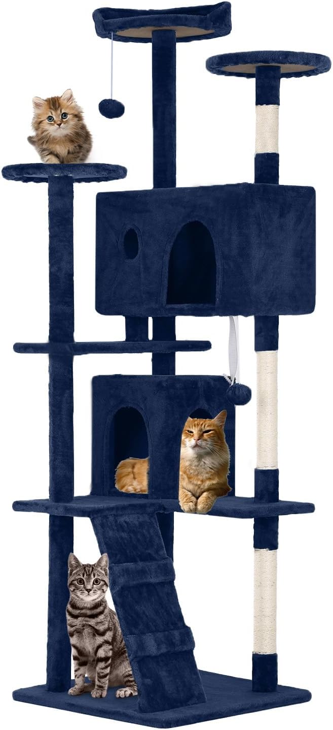 FDW | 54" Cat Tree Tower | Dark Gray | Multi-Level Indoor Activity Center