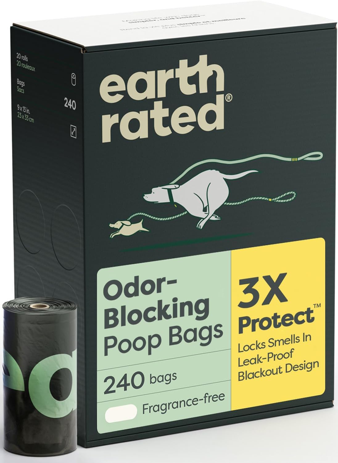 Earth Rated Dog Poop Bags on Refill Rolls, 270 Bags, Lavender