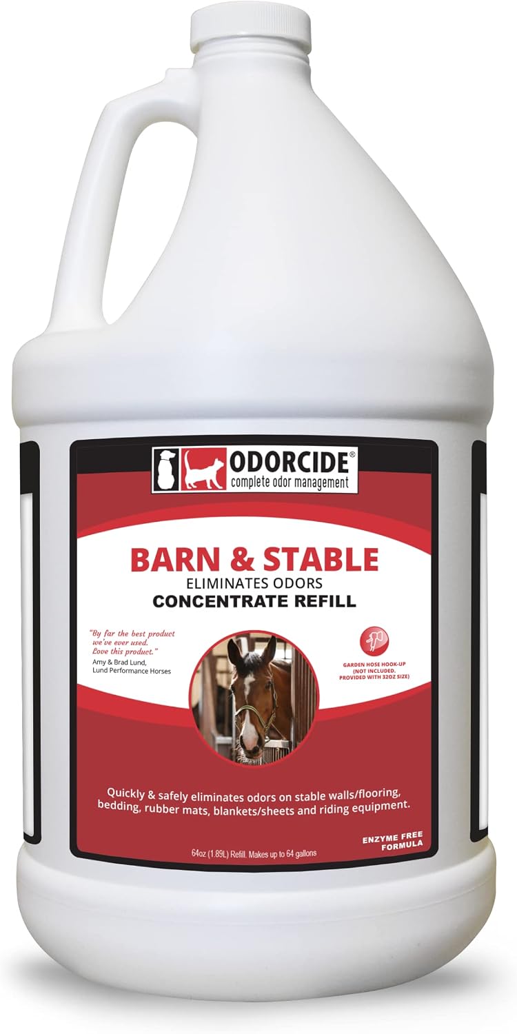 Odorcide Barn & Stable Odor Eliminator for Strong Odor – Cattle & Horse Supplies to Remove Odors – Animal-Safe All Surfaces Deodorizer – Non-Enzymatic Odor Neutralizer Horse Barn Supplies (Kit)