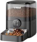 oneisall Automatic Cat Feeder for Large Kibble and Snacks, 12 Cups/3L Timed Pet Feeder for Cats Indoor, Programmable Dry Food Dispenser (Black)