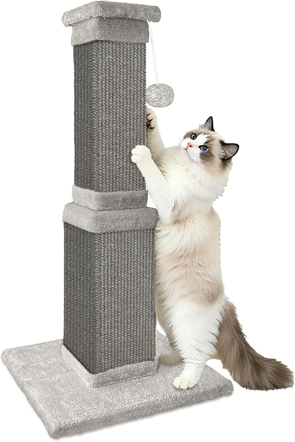 Cat Scratching Post for Indoor Cats, 32Inch Sisal Cat Scratcher, Beige