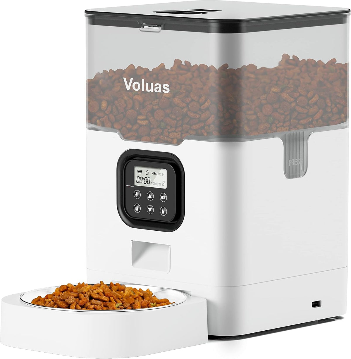 VOLUAS Automatic Cat Feeder, 4L Timed Dry Food Dispenser for Cats & Dogs
