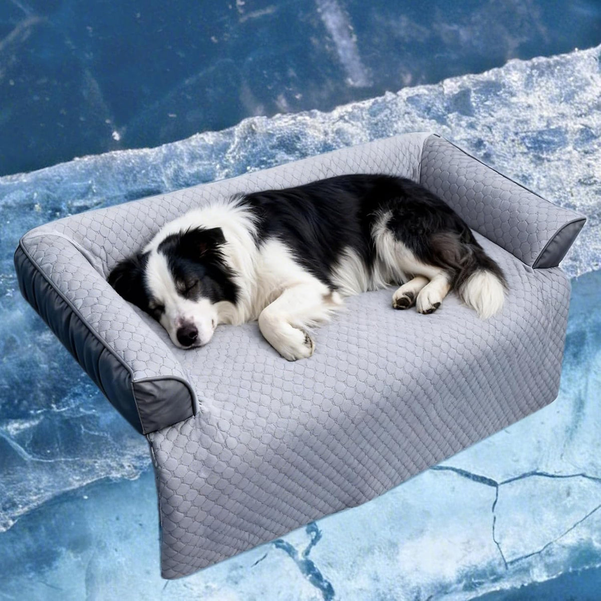 Calming Dog Bed Fluffy Plush Dog Mat for Furniture Protector with Removable Washable Cover for Large Medium Small Dogs and Cats (Large, Light Grey)