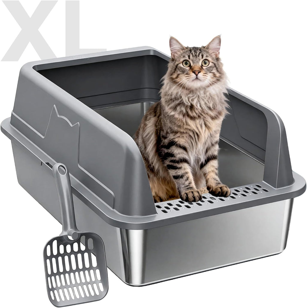 Self Cleaning Open Top Automatic Multiple Cat Litter Box, White