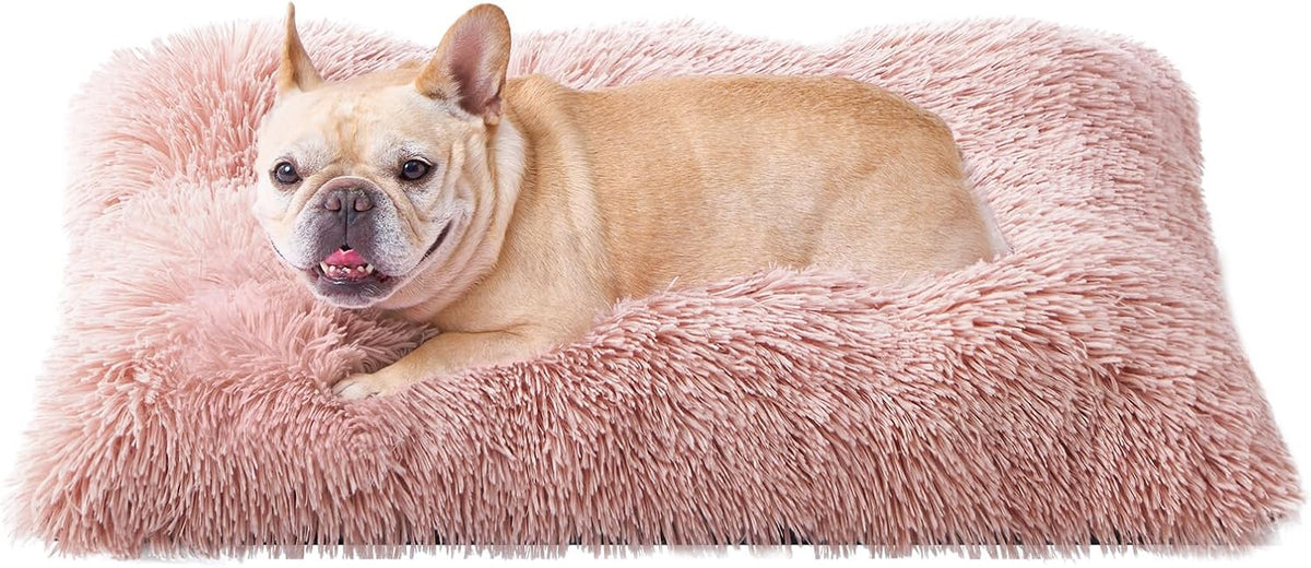 EHEYCIGA Fluffy Dog Crate Bed, Plush Extra Large Dog Pillow, Grey