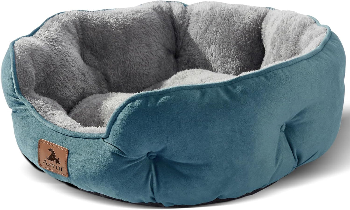 Medium Dog Bed for Medium Dogs, Cat Beds for Indoor Cats, Pet Bed for Puppy and Kitty, Extra Soft & Machine Washable with Anti-Slip & Water-Resistant Oxford Bottom, Grey, 25 inches