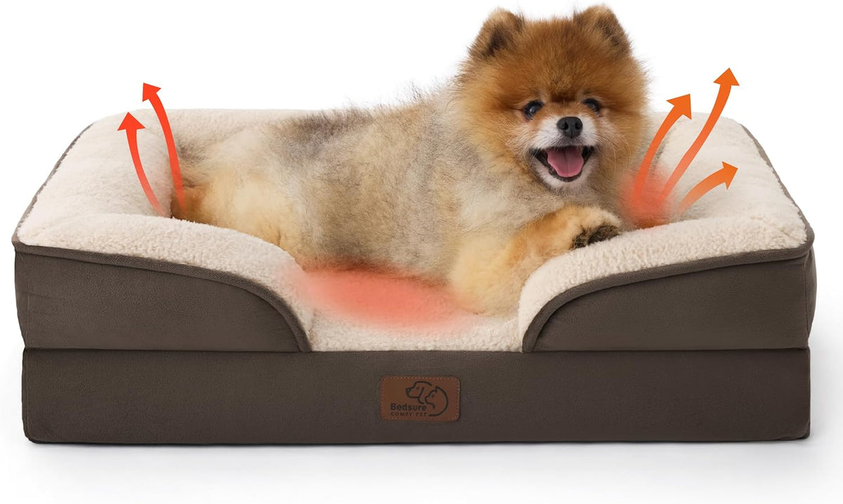 Bedsure Orthopedic Dog Bed Medium Washable Original Design, 28" Grey