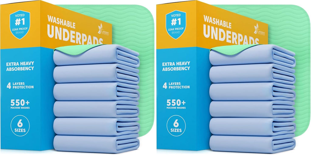 Washable Underpads - Large Pads for use as Incontinence Bed Pads, Reusable Pet Pads, Great for Dogs, Cats, Bunny, Seniors Bed Pad (Pack of 2 - 41x41)