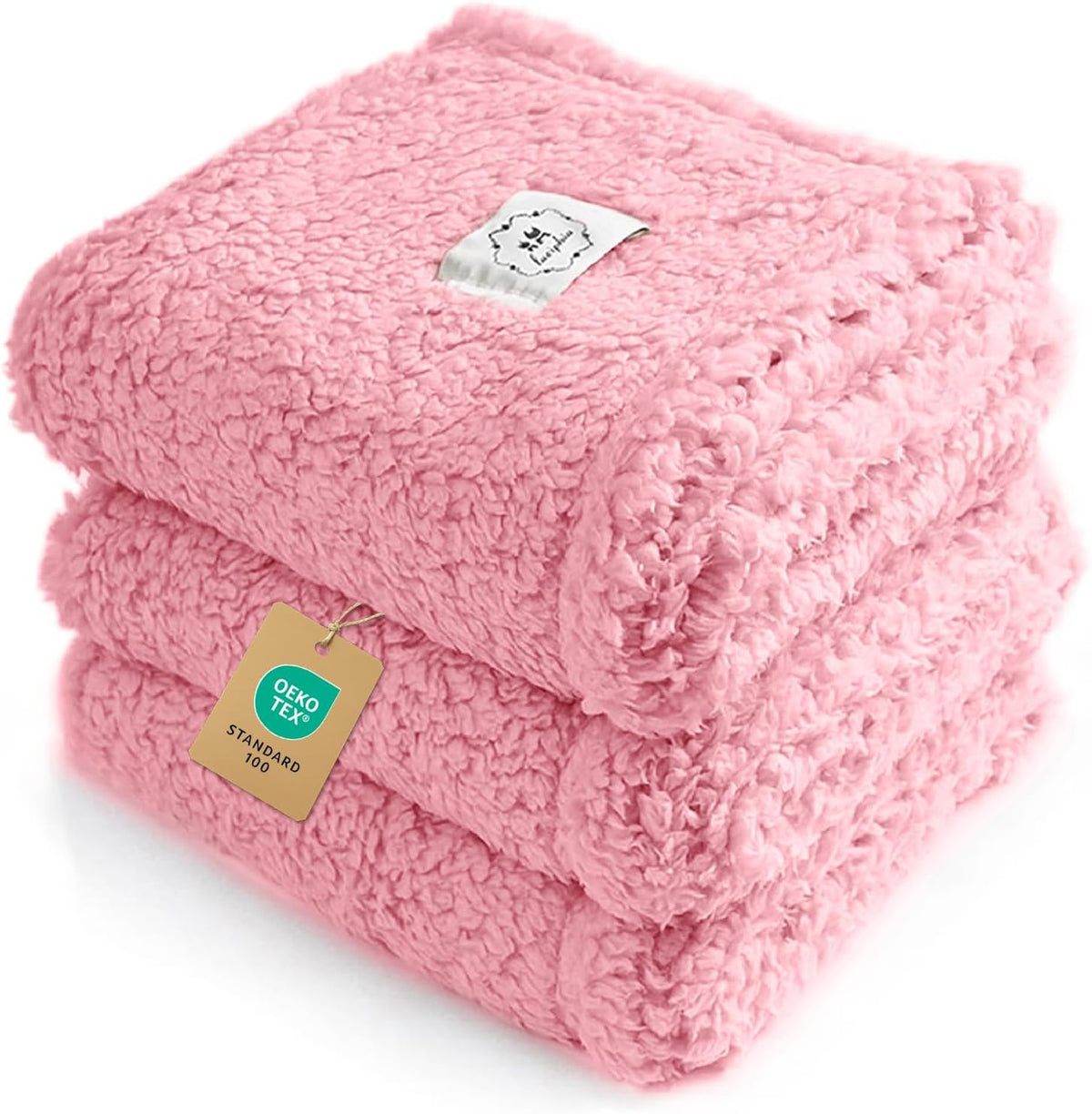 1 Pack 3 Calming Blankets Fluffy Premium Fleece Pet Blanket Soft Sherpa Throw for Dog Puppy Cat Beige Medium (30" x20'')