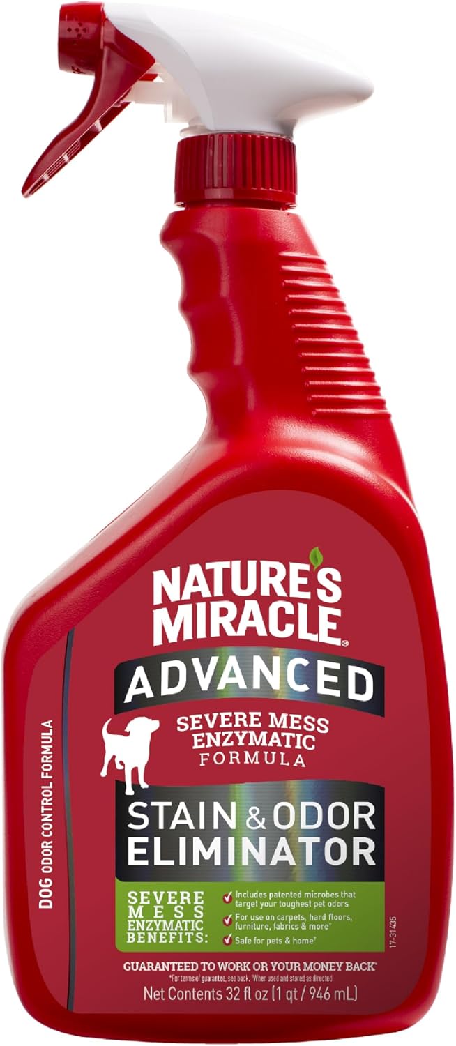 Nature’s Miracle Advanced Dog Stain & Odor Eliminator, Severe Mess, 1 gal