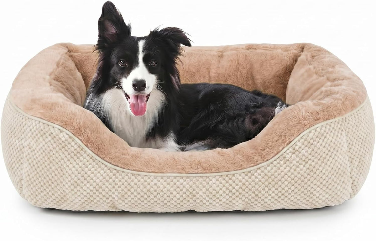 Small Dog Bed for Small Dogs, Cat Beds for Indoor Cats Washable, Orthopedic Dog Bed, Warming Soft Calming Sleeping Puppy Bed Durable Pet Bed with Anti-Slip Bottom S(20"x19"x6")
