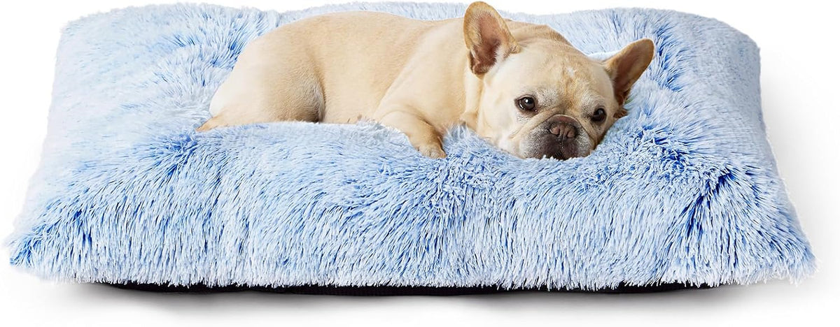 EHEYCIGA Fluffy Dog Crate Bed, Plush Extra Large Dog Pillow, Grey