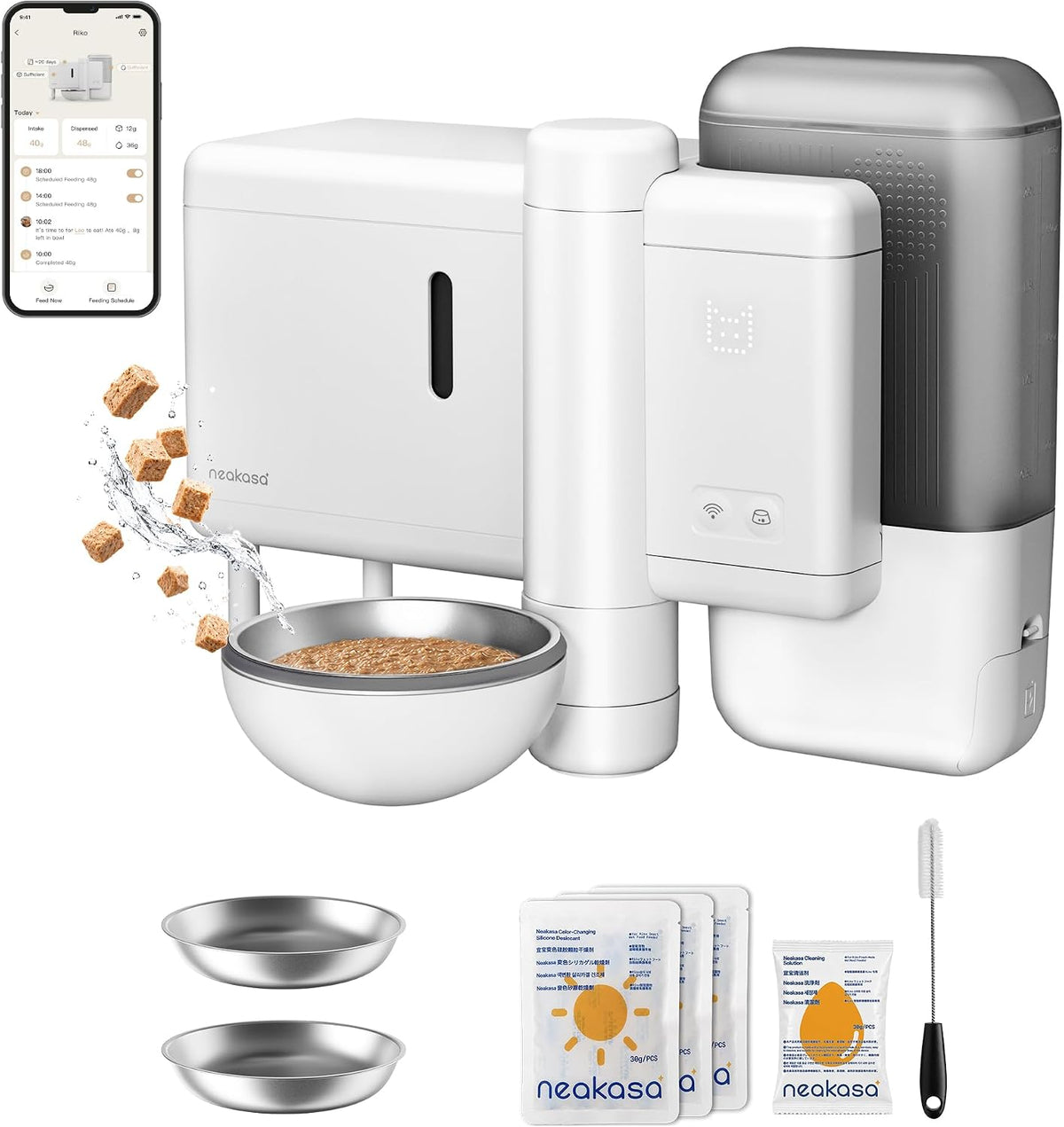 Neakasa Riko Fresh-Made Wet Meals Automatic Cat Feeder (White)