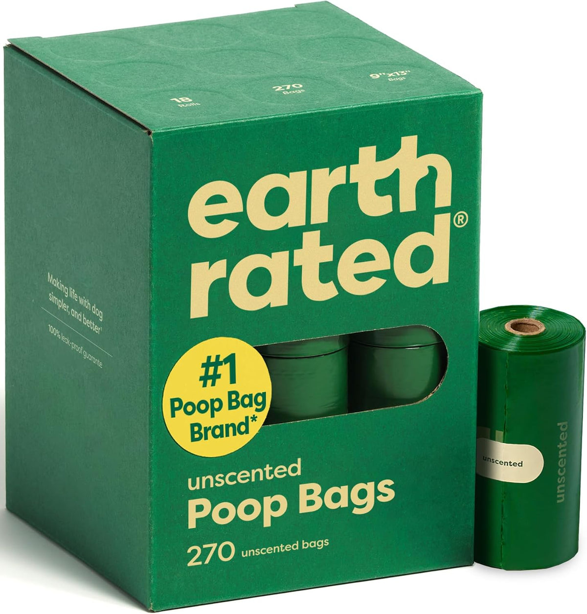 Earth Rated Dog Poop Bags on Refill Rolls, 270 Bags, Lavender