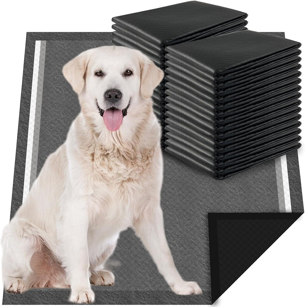 Dogcator Charcoal Dog Pee Pads Extra Large 28“x34”, Puppy Pads XL 30 Count, Potty Pads for Dogs, Disposable Urine Bed Pads for Odor-Control, X-Large Piddle Underpads, Training Liners for Housebreaking