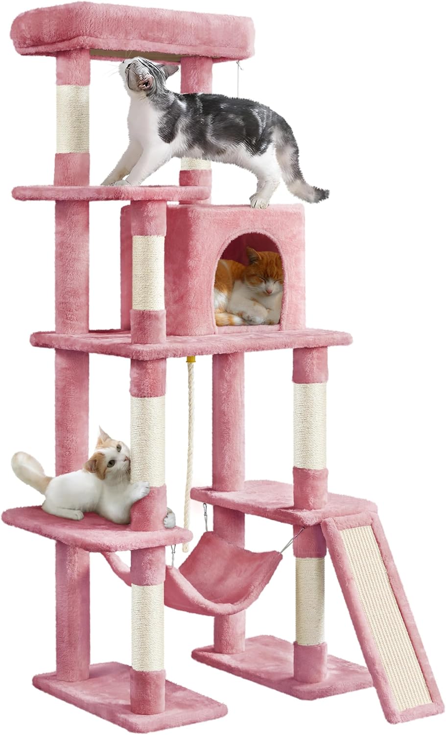 Yaheetech 63in Sturdy Large Cat Tree for Indoor Heavy Cats, Tall Tower