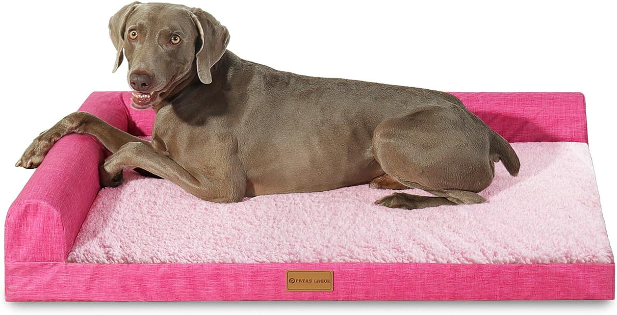 Patas Lague Orthopedic Large Dog Bed Washable Pet Sofa Bed 36''X24'' Black