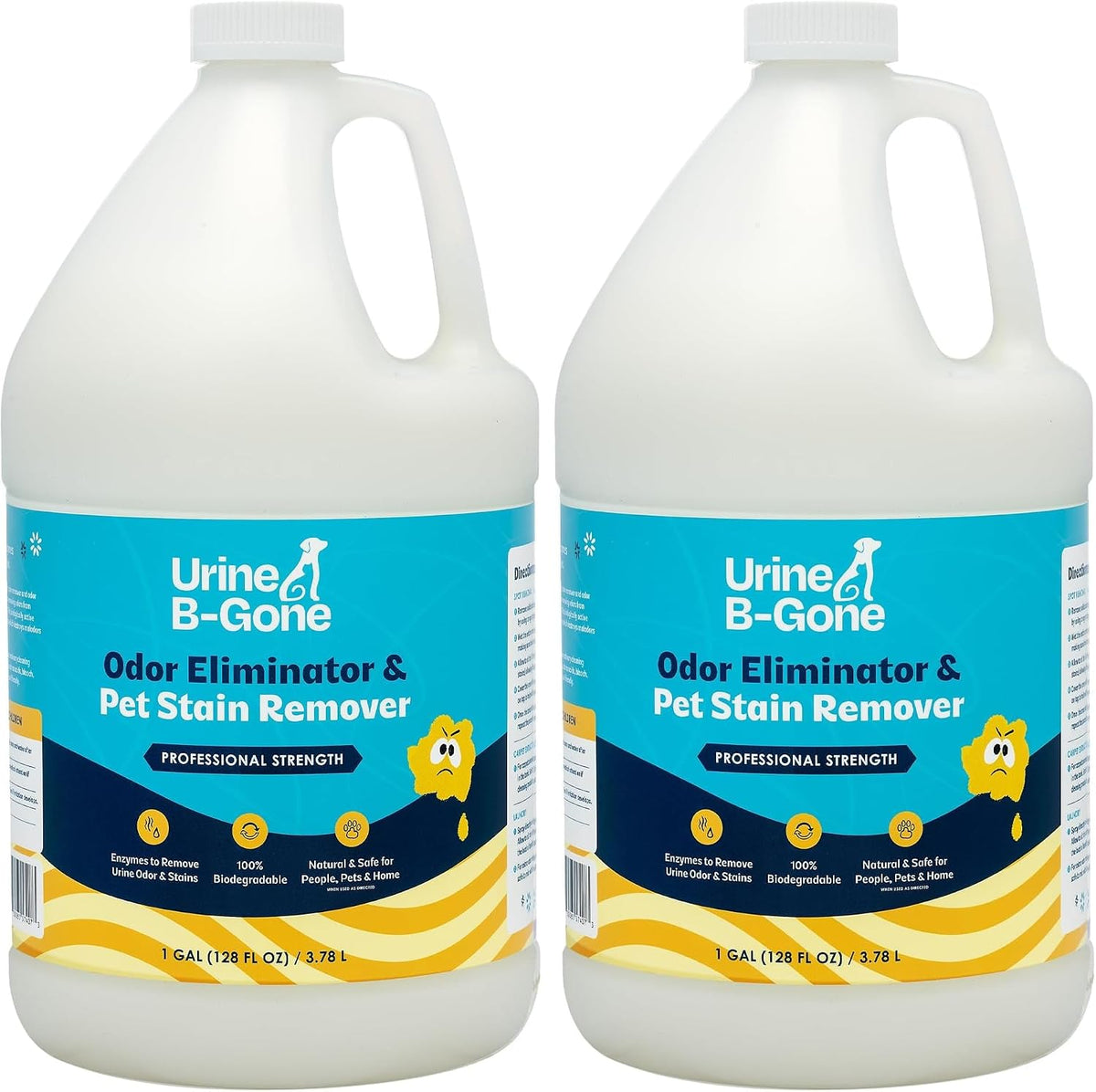 Urine B-Gone Enzyme Cleaner for Human, Cat & Dog Urine, Citrus, 1 Gallon