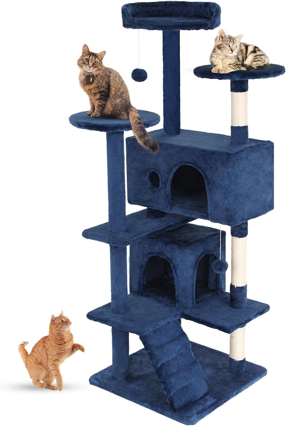 FDW | 54" Cat Tree Tower | Dark Gray | Multi-Level Indoor Activity Center