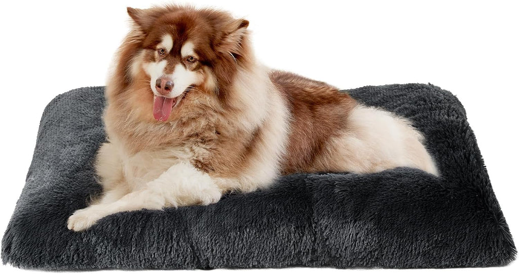 EHEYCIGA Fluffy Dog Crate Bed, Plush Extra Large Dog Pillow, Grey