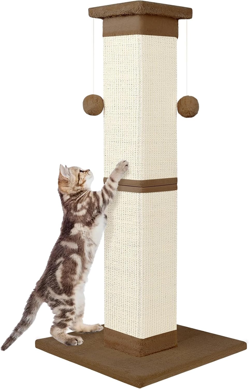 SOCATER Cat Scratching Post 33 Inch Nature Sisal Cat Scratch Post for Indoor Cats, Large Cat Scratcher Protect Your Furniture, for All Breeds
