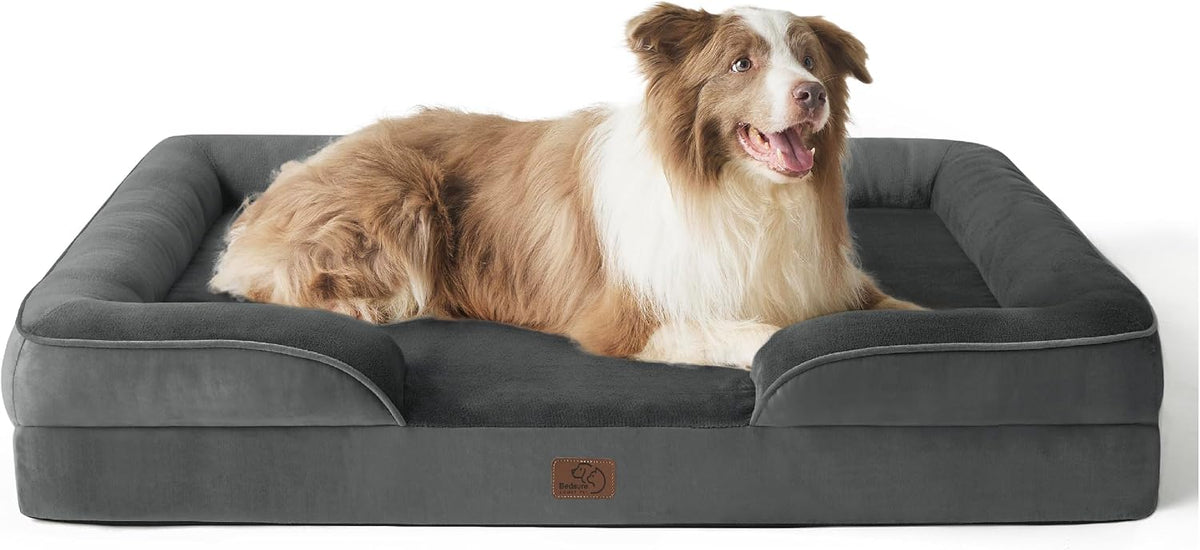Bedsure Orthopedic Dog Bed Medium Washable Original Design, 28" Grey