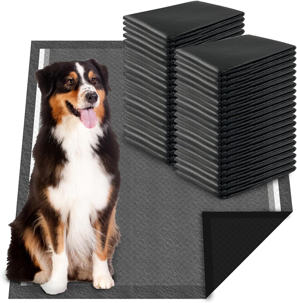 Dogcator Charcoal Dog Pee Pads Extra Large 28“x34”, Puppy Pads XL 30 Count, Potty Pads for Dogs, Disposable Urine Bed Pads for Odor-Control, X-Large Piddle Underpads, Training Liners for Housebreaking